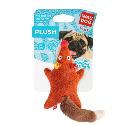 Іграшка для собак WAUDOG Fun Plush Лисиця, трикотаж, Ш 4 см, Д 14 см, S