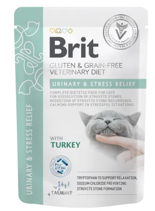 Корм вологий Brit GF VD Urinary and Stress Relief для котів з індичкою 85 г