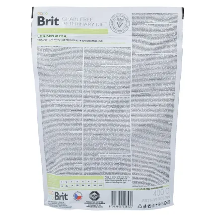 Сухий корм Brit GF VetDiet Cat Diabetes для котів, при цукровому діабеті, з куркою та горохом, 400 г — Фото 4