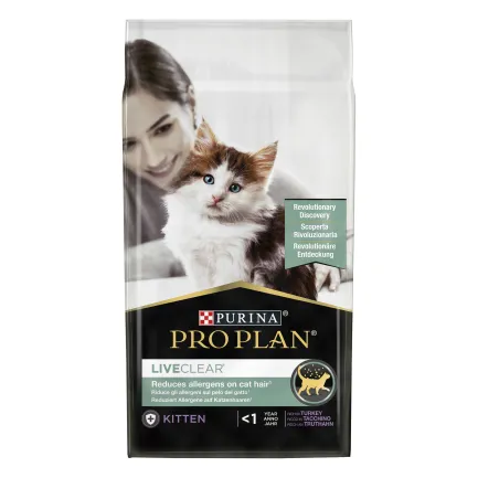 Сухий корм PRO PLAN LiveClear Kitten <1 для кошенят для зменшення алергенів на шерсті з індичкою 1,4 кг — Фото 6