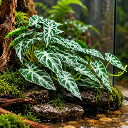 Штучна рослина Hobby Calathea 2 40×20 см (37715) для тераріуму, акватераріуму та палюдаріуму — Фото 3