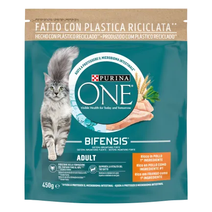 Сухий корм PURINA ONE Adult (Едалт) для дорослих котів комплекс Bifensis з куркою 450 г