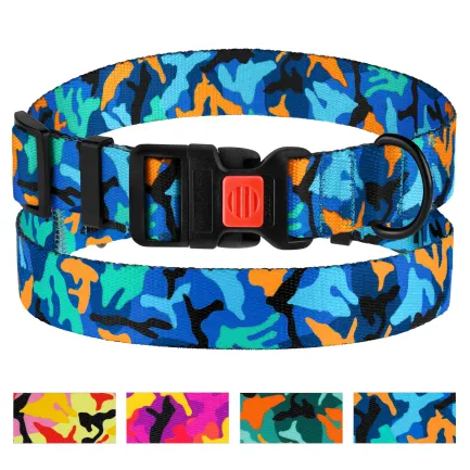 Нашийник для Собак BronzeDog Urban Camo Нейлоновий з Пластиковою Пряжкою Синій L — Фото 4