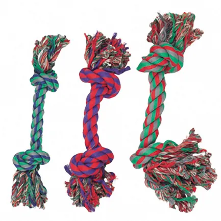 Flamingo Cotton Bone 2 Knots Mini ФЛАМІНГО МОТУЗЯНА КІСТКА МІНІ 2 вузли іграшка для собак 14 см, мини, 3 ед.