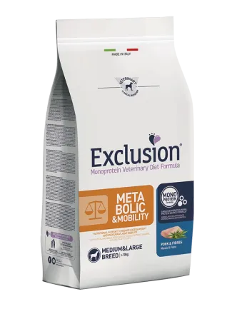 Exclusion Metabolic&amp;Mobility Medium&amp;Large Breed зі свининою для середніх та великих порід собак для зменшення ваги та відновлення суглобів 2 кг