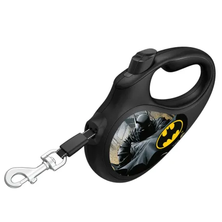 Повідець-рулетка для собак WAUDOG R-leash, малюнок "Бетмен Чорний", S, до 15 кг, 5 м, світловідбиваюча стрічка — Фото 2