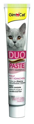 Паста для котів з чутливим травленням GimCat DUO PASTE Anti-hairball malt with chicken мальт та курка, 50 г — Фото 1