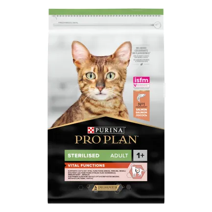 Сухий корм PRO PLAN Sterilised Adult 1+ Vital Functions для дорослих котів після стерилізації з лососем 10 кг