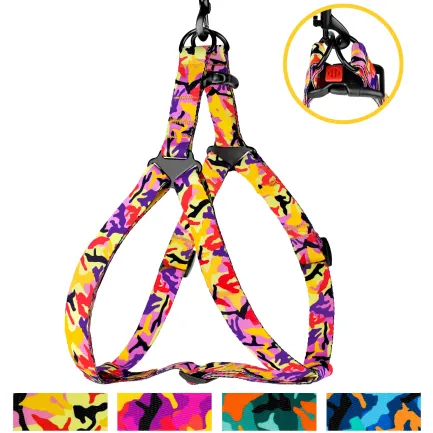 Шлея для Собак BronzeDog Urban Camo Нейлонова Помаранчева S — Фото 3