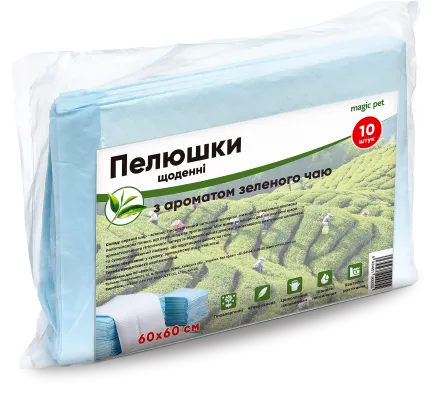 Пелюшки щоденні з ароматом зеленого чаю 60*60см (10шт)