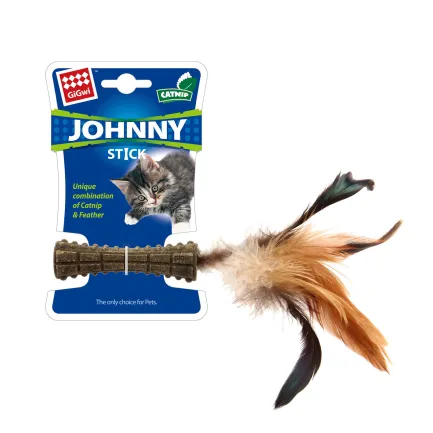 Іграшка для Котів Gigwi Johnny Stick Котяча м'ята з натуральним пером 8 см S — Фото 5