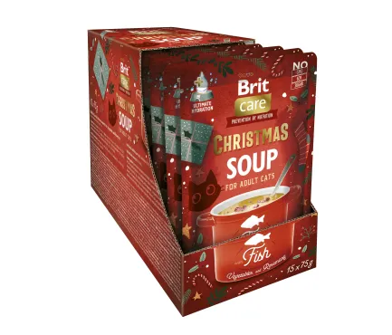 Корм вологий для котів Brit Care Christmas Fish Soup різдвяний суп з рибою 75 г — Фото 1