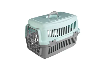 Переноска AnimAll CNR-102 для котів і собак, сіро-м'ятна, 48.5×32.5×32.5 см