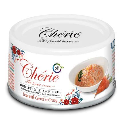 Cherie 80g Complete &amp; Balanced Tuna mix carrot in gravy (Urinary tract health) вологий корм для підтримки сечовивідних шляхів у котів зі шматочками тунця та моркви в cоусі