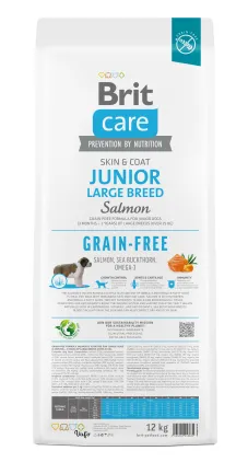 Сухий корм Brit Care Dog Grain-free Junior Large Breed для молодих собак великих порід, беззерновий з лососем, 12 кг — Фото 4