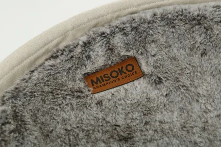 Складаний лежак для домашніх тварин MISOKO Pet bed round plush, 45x45x22 cm, dark brown coat — Фото 1