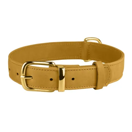 Нашийник для собак шкіряний BronzeDog Crazy гірчичний XL — Фото 1