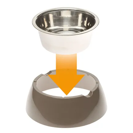 Ferplast JOLIE L DOVE GREY BOWL Годівниця, пластик, метал — Фото 4