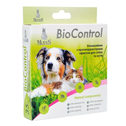 Біо контроль (BioControl) біонашийник з протипаразитарним ефектом для собак та котів 35 см, MODES