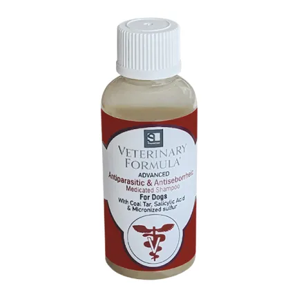 Veterinary Formula Advanced Antiparasitic &amp; Antiseborrheic Shampoo ВЕТЕРИНАРНА ФОРМУЛА АНТИПАРАЗИТАРНИЙ і АНТИСЕБОРЕЙНИЙ лікувальний шампунь для собак, з дьогтем, сіркою, саліциловою кислотою 0,045 л