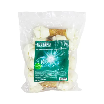 Кістка Баварська вузлова №4 L + м'ясо курки, 17-19 см, 10шт/уп, Lucky Pet
