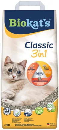 Наповнювач Biokats Classic 3in1 для котячого туалету, бентонітовий, 10 л — Фото 2