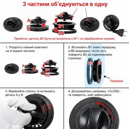 Тераріум Repti-Zoo 60x45x32см зі скляними дверцятами, замком та водостійким дном (RK0117N) — Фото 6