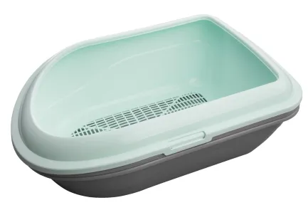 Туалет AnimAll CNR-130 для котів, під наповнювач, з сіткою, м'ятний, 57×39×23 см