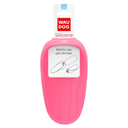 Поїлка-насадка на пляшку WAUDOG Silicone, 165х90 мм рожевий