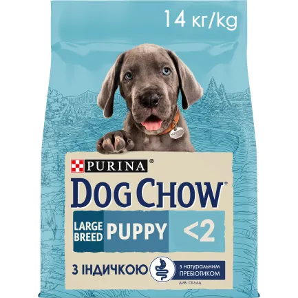 Сухий корм DOG CHOW Large Breed Puppy <2 для цуценят з індичкою 14 кг
