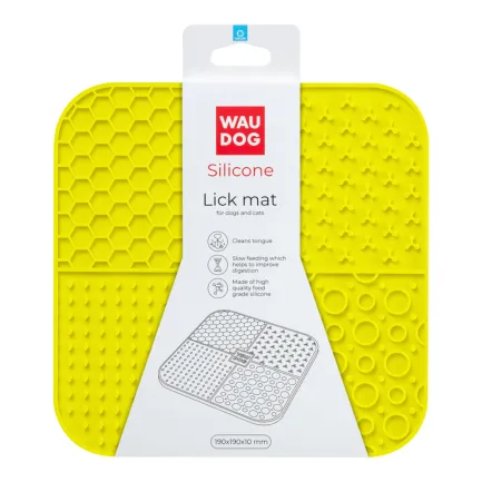 Килимок для злизування WAUDOG Silicone, 190х190х10 мм, жовтий — Фото 1
