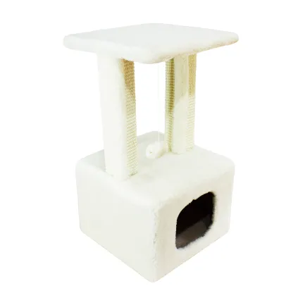 Будинок "Грот Люкс" хутро, білий 33x33x64см, Lucky Pet
