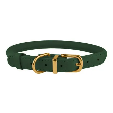 Нашийник для собак круглий шкіряний BronzeDog Crazy Зелений XL — Фото 1
