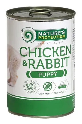 Вологий корм для цуценят всіх порід з курятиною та кролятиною Nature's Protection Puppy chicken &amp; rabbit 800г
