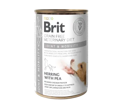 Вологий корм Brit GF VetDiet Joint &amp; Mobility для собак, підтримка здоров'я суглобів, оселедець, індичка та горошок, 400 г