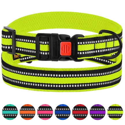 Нашийник для Собак BronzeDog Mesh c Пластиковою Пряжкою Лимонний XL — Фото 3