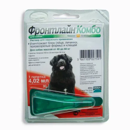 Краплі Boehringer Ingelheim Фронтлайн Комбо від бліх і кліщів для собак, XL, 40-60 кг