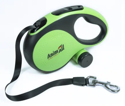 TM AnimAll Рулетка-повідець з диспенсером ХL до 50 кг/8 метрів, зелена