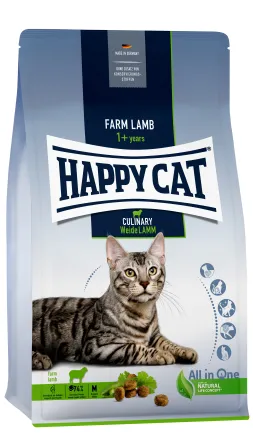 Сухий корм Happy Cat Culinary Weide Lamm для дорослих котів зі смаком ягняти, 300 г, 70547