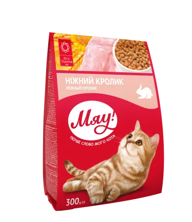 Мяу сухий корм для дорослих котів з кроликом, 0,3 кг