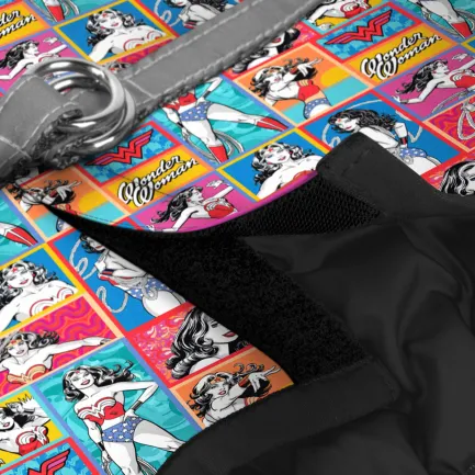 Шлея для собак м'яка WAUDOG Clothes з QR паспортом, малюнок "Чудо-жінка комікс", XS1, В 24-27 см, С 18-20 см — Фото 2