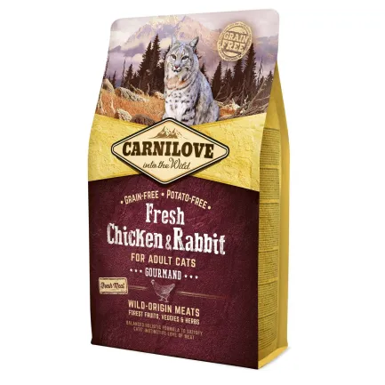 Сухий корм Carnilove Fresh Chicken &amp; Rabbit для дорослих котів, курка та кролик, 2 кг