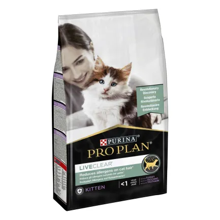Сухий корм PRO PLAN LiveClear Kitten <1 для кошенят для зменшення алергенів на шерсті з індичкою 1,4 кг