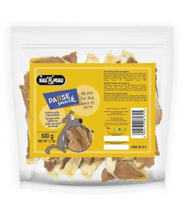 Hau&amp;Miau Ласощі для собак вуха кролика з куркою, 500г