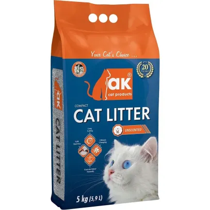 Наповнювач бентонітовий AK Cat Products Compact Cat Litter натуральний 5 кг