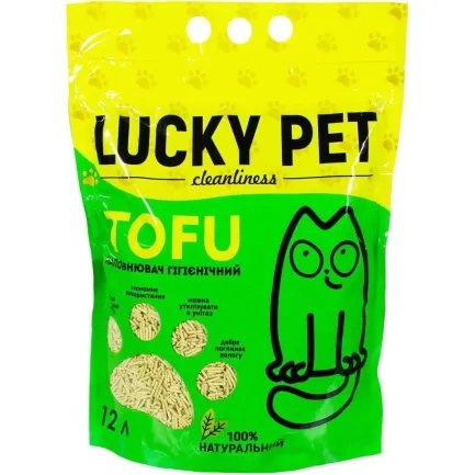 Наповнювач для котячого туалету Lucky Pet з тофу з ароматом м'яти 12 л