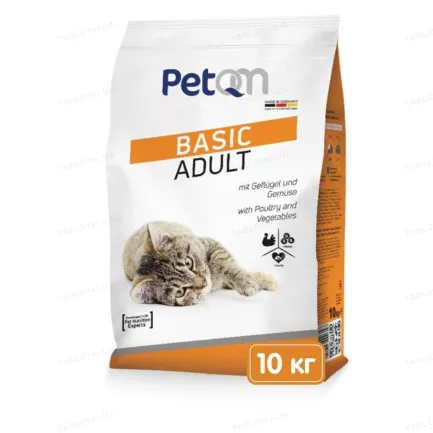 PetQM Cats Basic Adult 10 kg with Poultry &amp; Vegetables сухий корм для дорослих котів з птицею та овочами