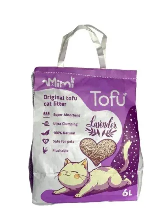 Соєвий наповнювач для котячого туалету MiMi CAT TOFU з ароматом лаванди, 6 л