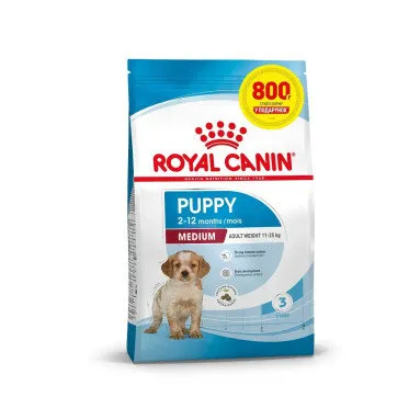 Сухий корм Royal Canin MEDIUM PUPPY для цуценят середніх порід 3.2кг+800г