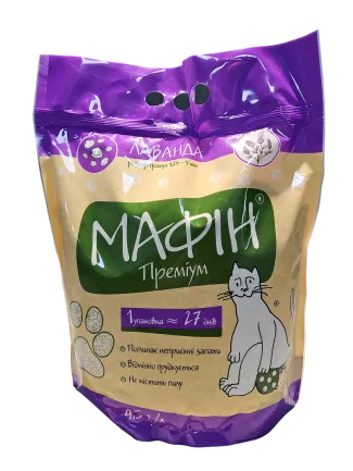 Наповнювач бентонітовий "Мафін" з ароматом лаванди 4,5л